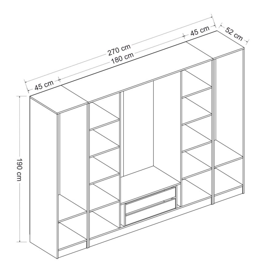 FUNZI LIVING - 3080 Garderobeskap