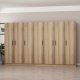 FUNZI LIVING 7633 garderobeskap, m. 7 drer, 2 henger, 4 skuffer, hyller - naturlig melamin