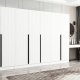 FUNZI LIVING Plus 7788 garderobe, m. 7 drer, 5 henger, 2 skuffer, hyller - hvit melamin