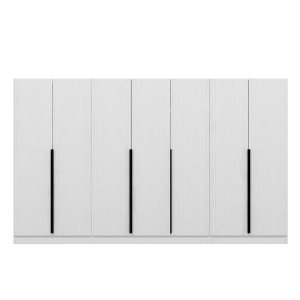 FUNZI LIVING Plus 7788 garderobeskab, m. 7 lger, 5 bjlestnger, 2 skuffer, hylder - hvid melamin