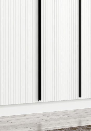 FUNZI LIVING Plus 7789 garderobe, m. 7 drer, 2 henger, 4 skuffer, hyller - hvit melamin