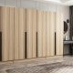 FUNZI LIVING Plus 7798 garderobe, m. 7 drer, 5 henger, 2 skuffer, hyller - naturlig melamin