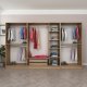 FUNZI LIVING Plus 7798 garderobe, m. 7 drer, 5 henger, 2 skuffer, hyller - naturlig melamin