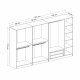 FUNZI LIVING Plus 7798 garderobe, m. 7 drer, 5 henger, 2 skuffer, hyller - naturlig melamin