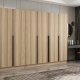 FUNZI LIVING Plus 7799 garderobe, m. 7 drer, 2 henger, 4 skuffer, hyller - naturlig melamin