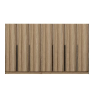 FUNZI LIVING Plus 7799 garderobeskab, m. 7 lger, 2 bjlestnger, 4 skuffer, hylder - natur melamin