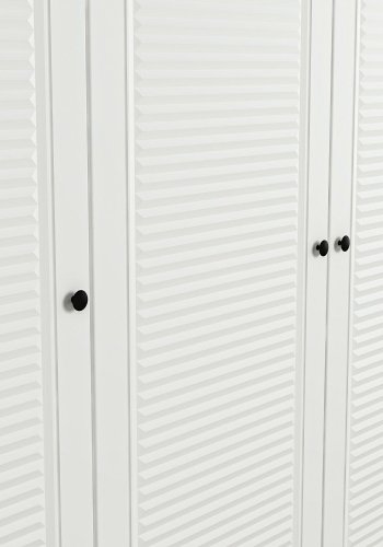 FUNZI LIVING Mebran 8396 garderobeskap, m. 7 drer, 2 henger, 4 skuffer, hyller - hvit melamin