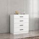 FUNZI LIVING kommode, m. 4 skuffer - hvit melamin