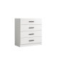 FUNZI LIVING kommode, m. 4 skuffer - hvit melamin