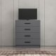 FUNZI LIVING kommode, m. 4 skuffer - antrasittgr melamin