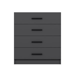 FUNZI LIVING kommode, m. 4 skuffer - antracitgr melamin