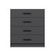 FUNZI LIVING kommode, m. 4 skuffer - antrasittgr melamin