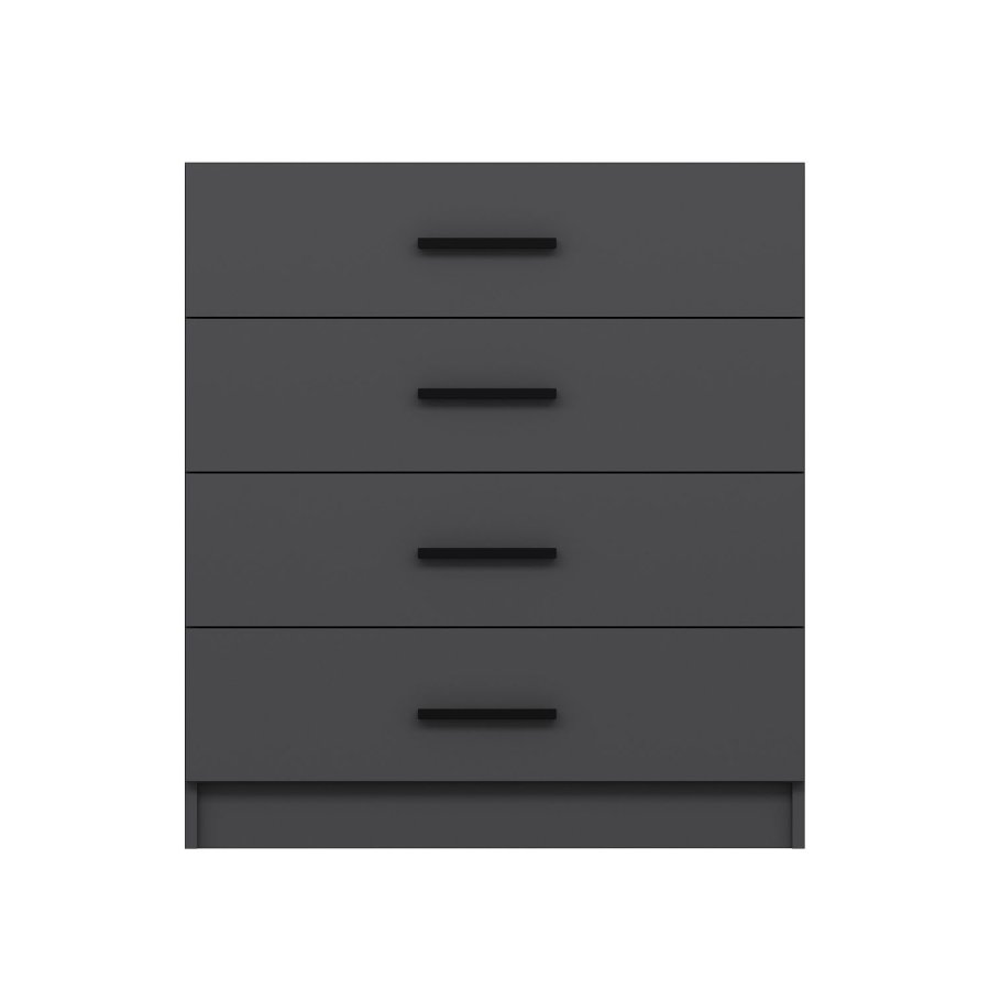 FUNZI LIVING kommode, m. 4 skuffer - antrasittgr melamin