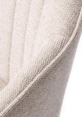 Nolan spisebordstol, stripe, m. armlener - ekte polyester og sort metall