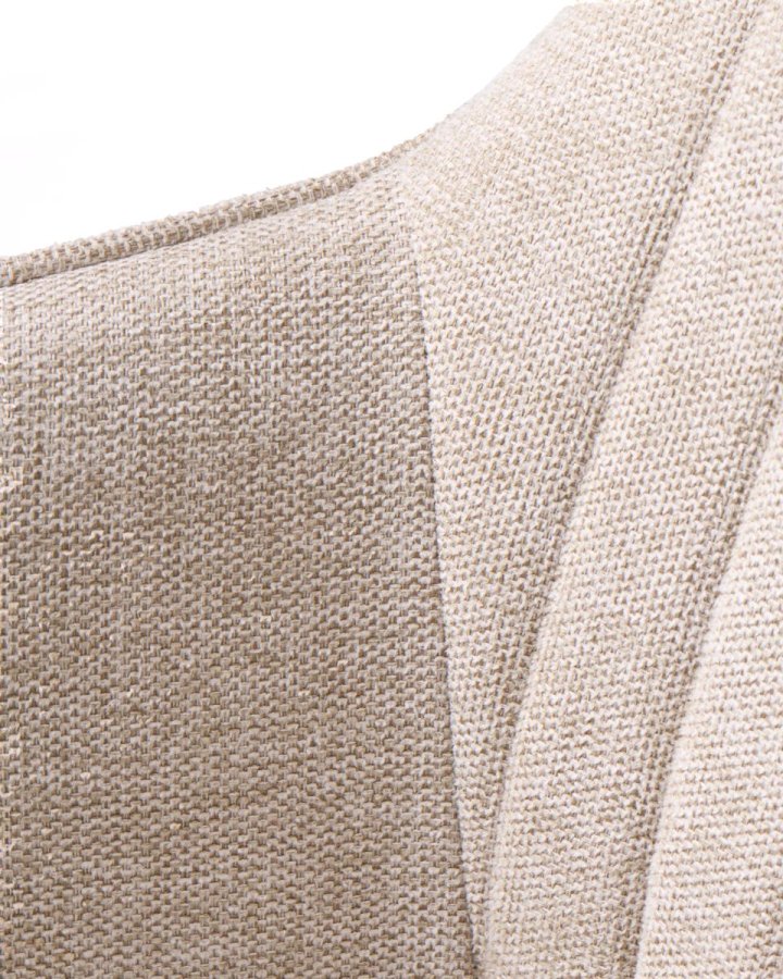 Nolan spisebordstol, stripe, m. armlener - ekte polyester og sort metall