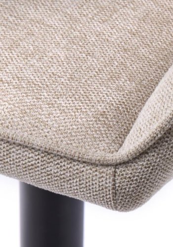 Nolan spisebordstol, stripe, m. armlener - ekte polyester og sort metall