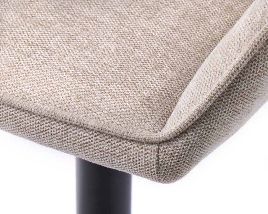 Nolan spisebordstol, stripe, m. armlener - ekte polyester og sort metall