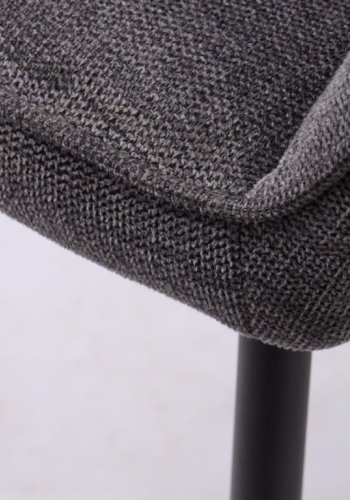 Nolan spisebordstol, stripe, m. armlen - mrkegr polyester og sort metall