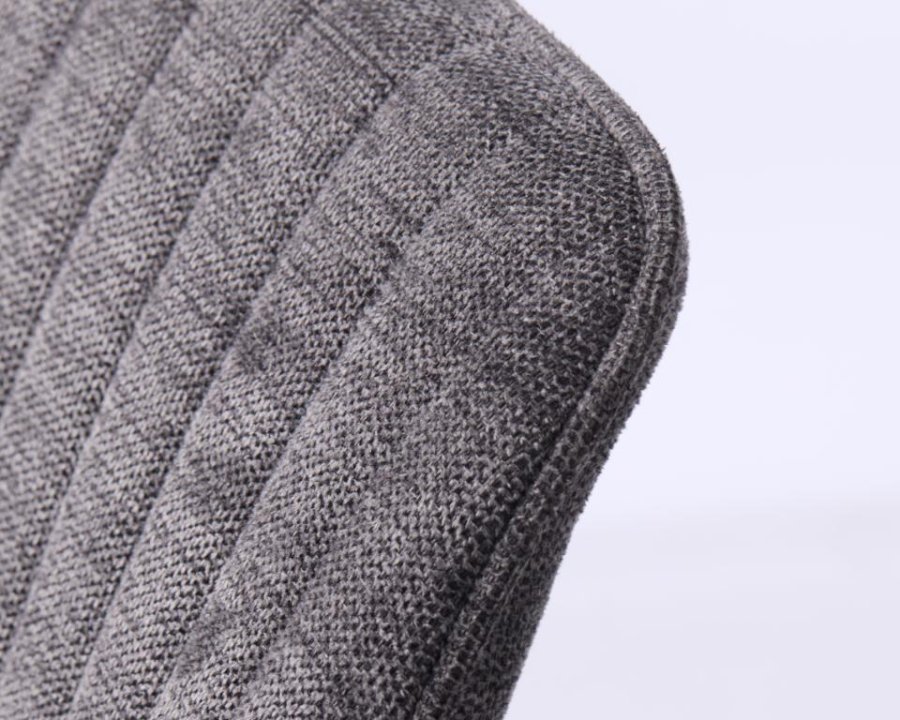 Nolan spisebordstol, stripe, m. armlen - mrkegr polyester og sort metall