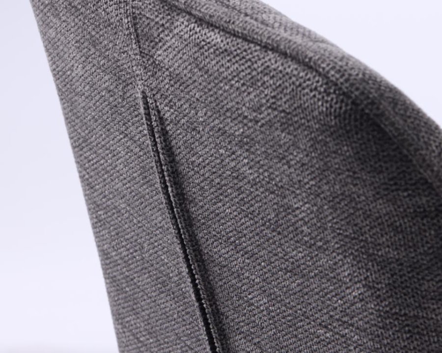 Nolan spisebordstol, stripe, m. armlen - mrkegr polyester og sort metall