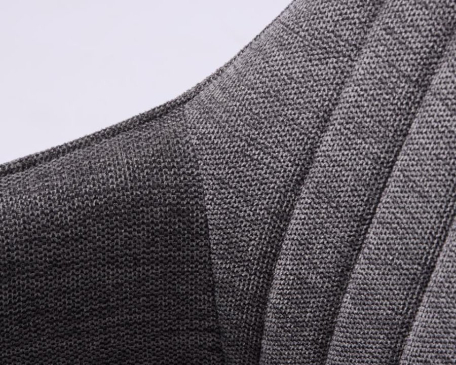 Nolan spisebordstol, stripe, m. armlen - mrkegr polyester og sort metall