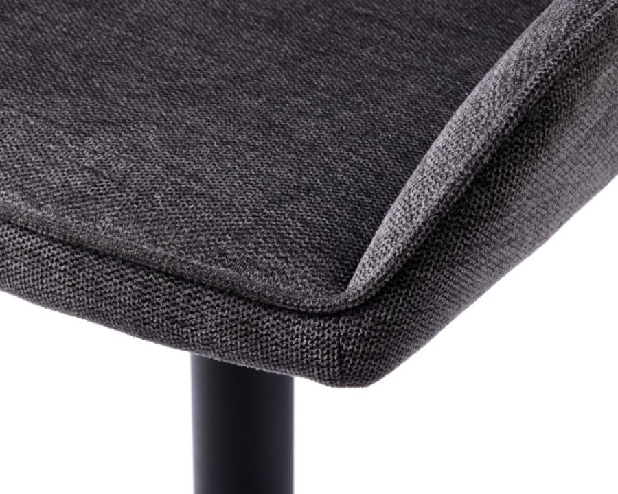 Nolan spisebordstol, stripe, m. armlen - mrkegr polyester og sort metall