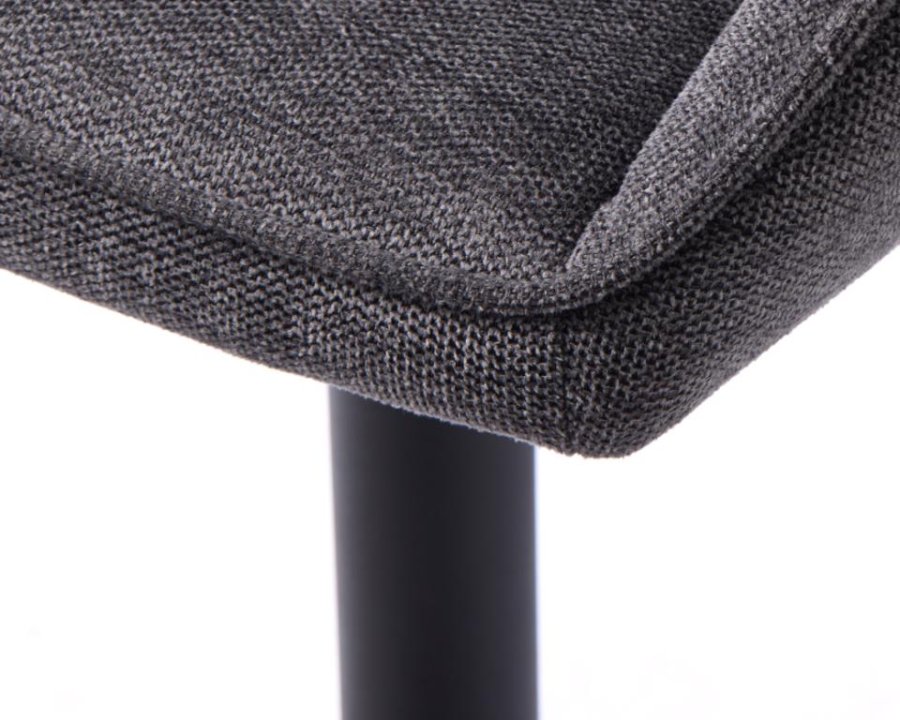 Nolan spisebordstol, stripe, m. armlen - mrkegr polyester og sort metall