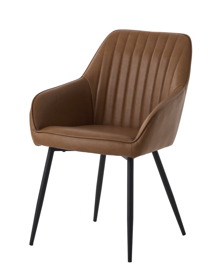 Nolan lenestol, stripete, konjakkfarget pu