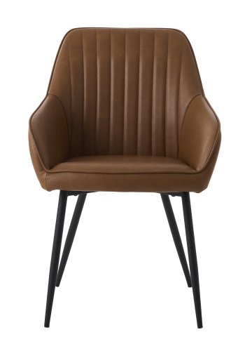 Nolan lenestol, stripete, konjakkfarget pu