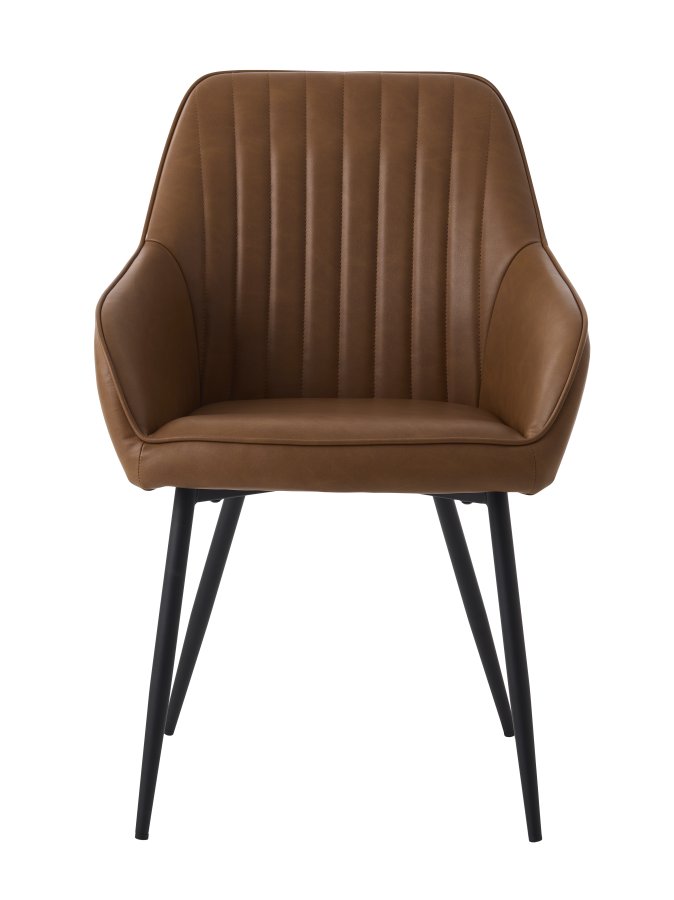 Nolan lenestol, stripete, konjakkfarget pu