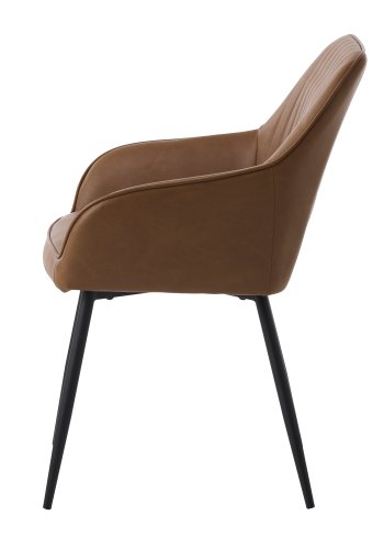 Nolan lenestol, stripete, konjakkfarget pu