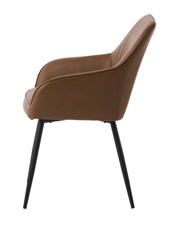 Nolan lenestol, stripete, konjakkfarget pu