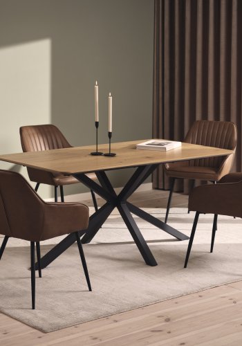 Nolan lenestol, stripete, konjakkfarget pu