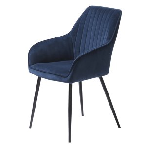 Nolan spisebordsstol, stribe, m. armln - bl fljl og sort stl