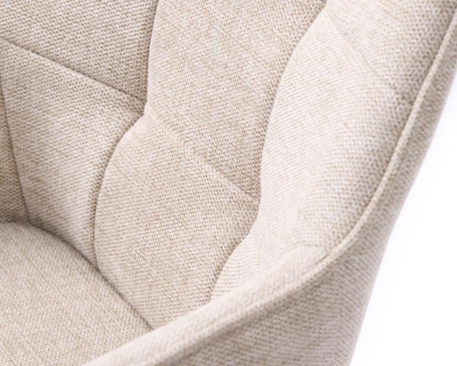 Nolan spisebordstol, firkantet, m. armlener - ekte polyester og sort metall