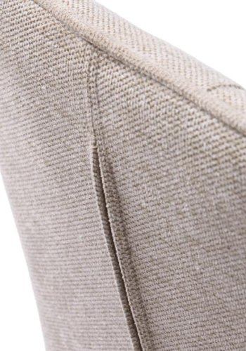 Nolan spisebordstol, firkantet, m. armlener - ekte polyester og sort metall