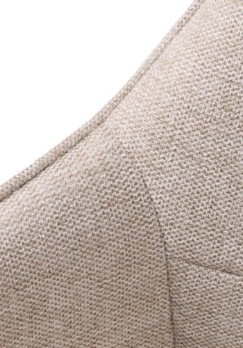 Nolan spisebordstol, firkantet, m. armlener - ekte polyester og sort metall