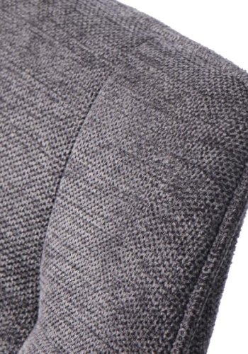 Nolan spisebordstol, firkantet, m. armlen - mrkegr polyester og sort metall