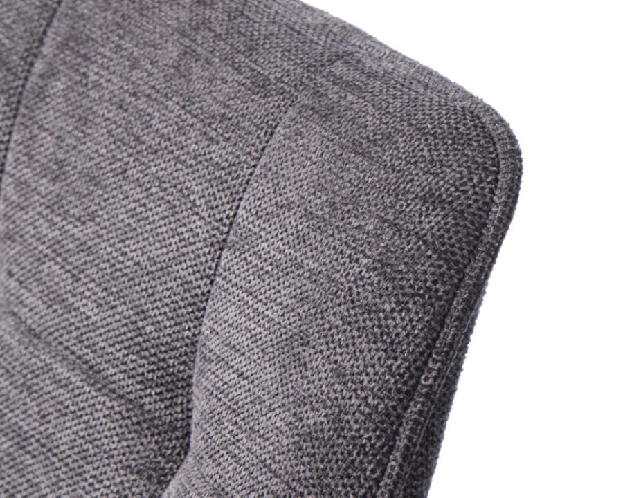 Nolan spisebordstol, firkantet, m. armlen - mrkegr polyester og sort metall