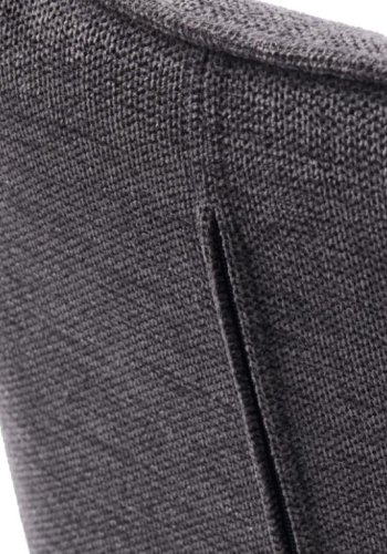 Nolan spisebordstol, firkantet, m. armlen - mrkegr polyester og sort metall