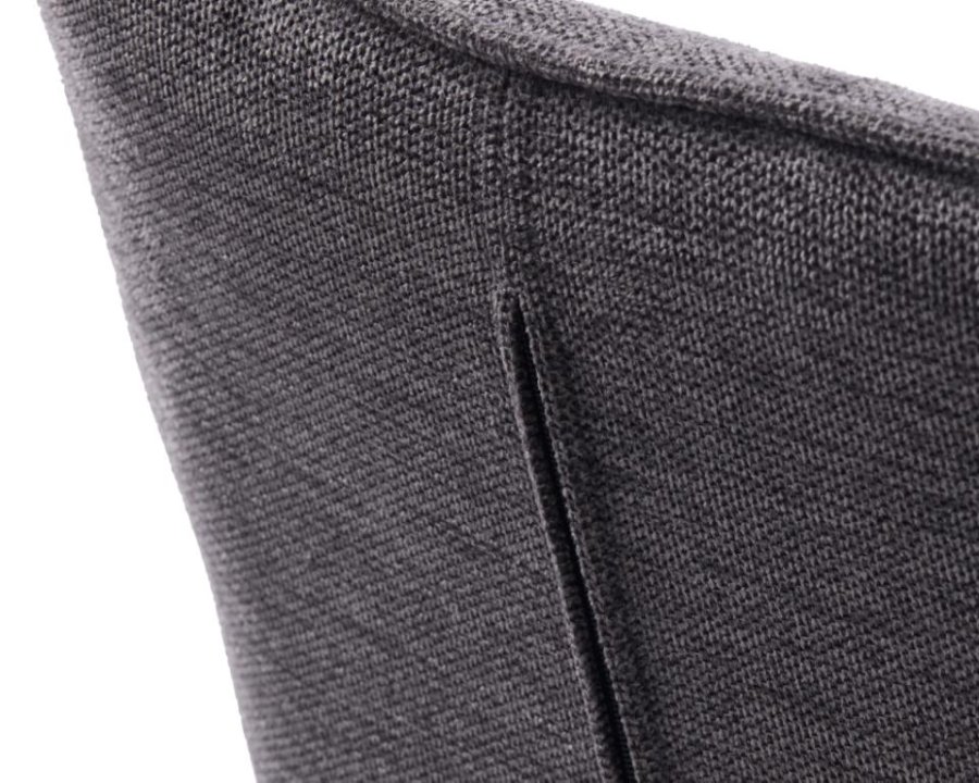 Nolan spisebordstol, firkantet, m. armlen - mrkegr polyester og sort metall