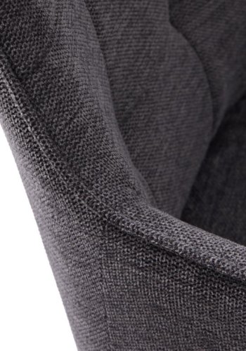 Nolan spisebordstol, firkantet, m. armlen - mrkegr polyester og sort metall