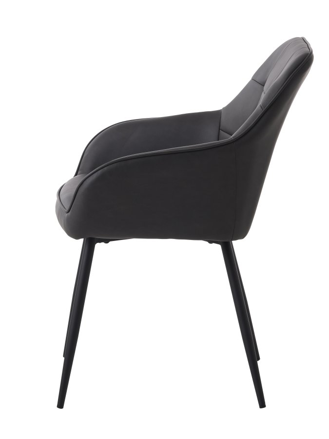 Nolan lenestol, firkantet, mrkegr pu