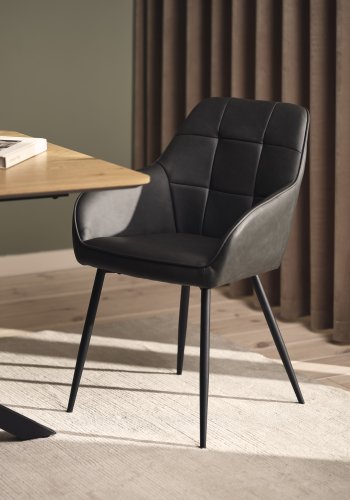 Nolan lenestol, firkantet, mrkegr pu