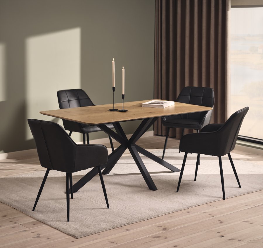 Nolan lenestol, firkantet, mrkegr pu