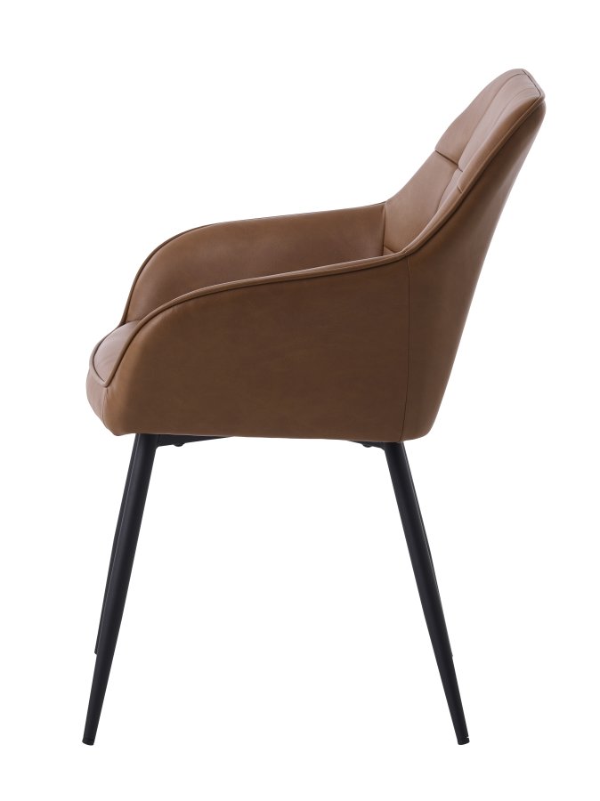 Nolan lenestol, firkantet, konjakkfarget pu