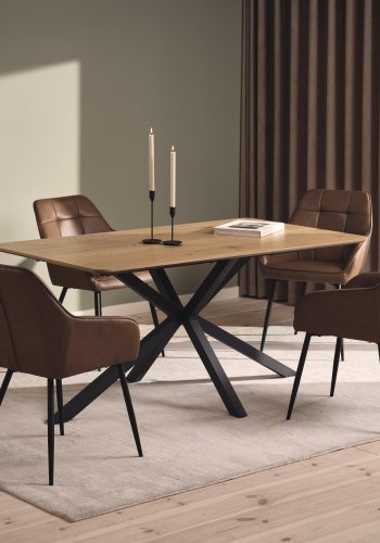 Nolan lenestol, firkantet, konjakkfarget pu