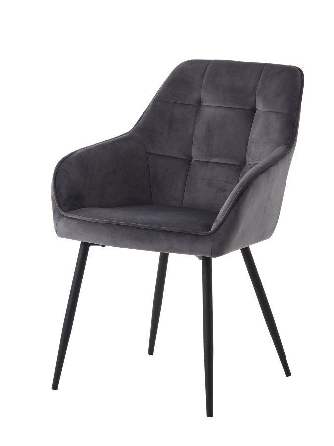 Nolan lenestol, firkantet, mrkegr flyel