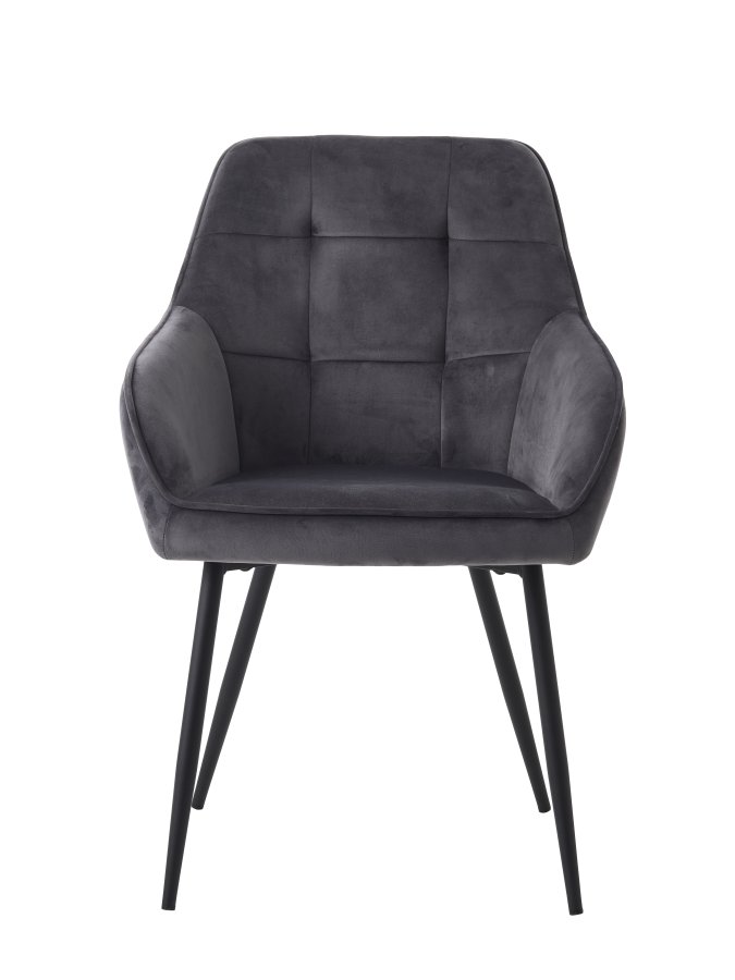 Nolan lenestol, firkantet, mrkegr flyel