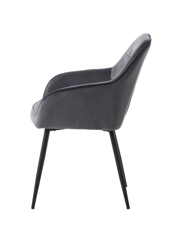 Nolan lenestol, firkantet, mrkegr flyel